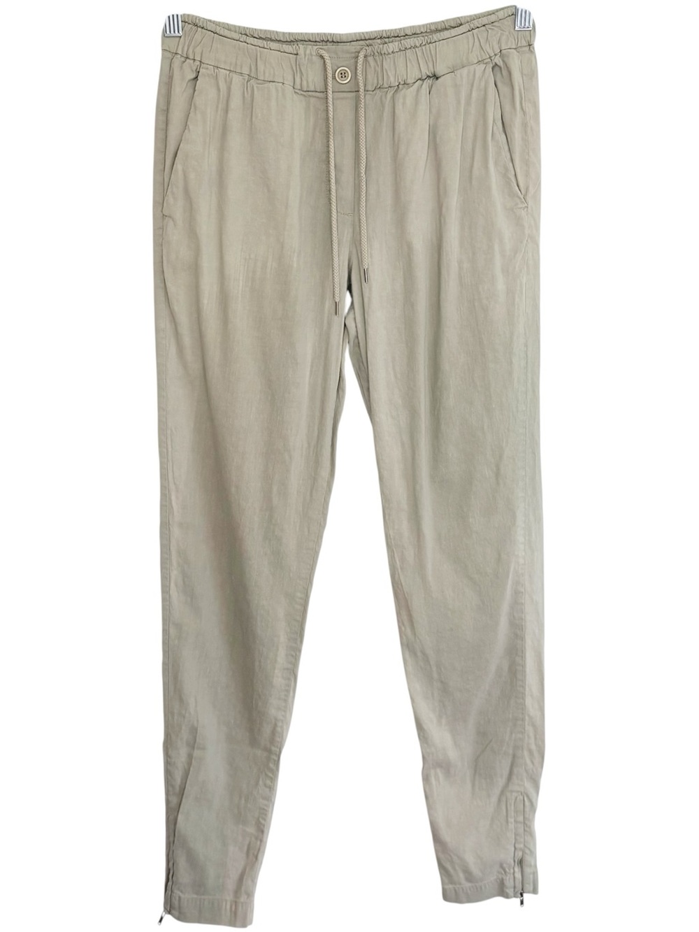 THEORY Linen Blend High Rise Tapered Ankle Pants Sage Green Small Trouser Pants